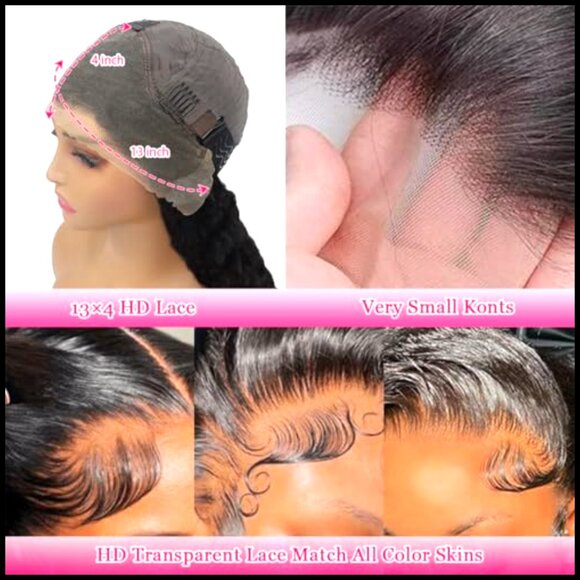 Short Bob Glueless Frontal Wig Human Hair Pre Plucked Deep Wave Lace Front main image 6